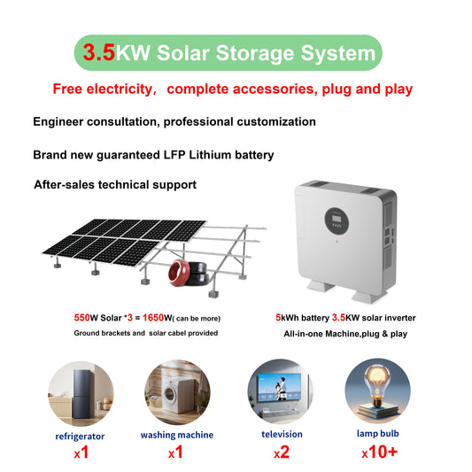 3.5KW Solar Storage System: Power Fridge, Washer & More