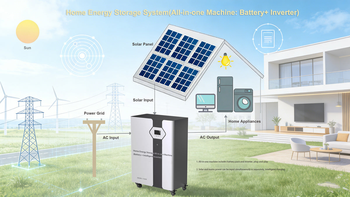 All-in-One Home Energy Storage Machine — Battery + Inverter integrated cabinet